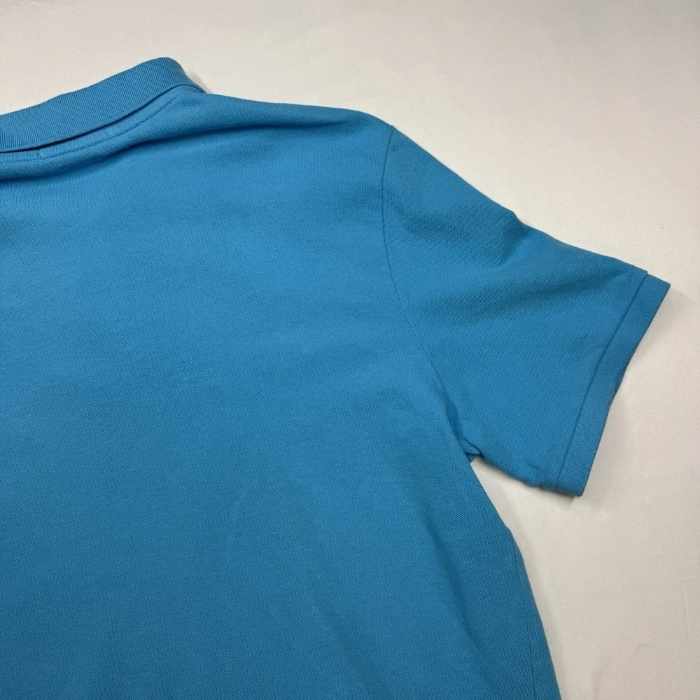 Ralph Lauren Polo Shirt Mens Large Sky Blue Classic Fit Yellow Pony Short Sleeve